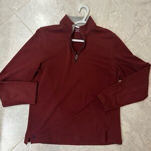 UNTUCKIT Rich Maroon Turtleneck Sweater zip up
